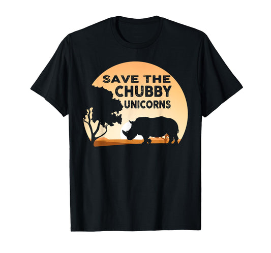 Save The Chubby Unicorns Fat Rhino Funny T-Shirt