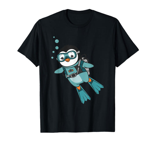 Cute Scuba Diving Penguin T-Shirt