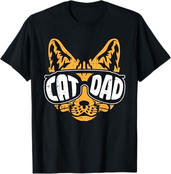 Cat Dad Fathers Day Kitten Lover Papa Grandpa Daddy Men T-Shirt
