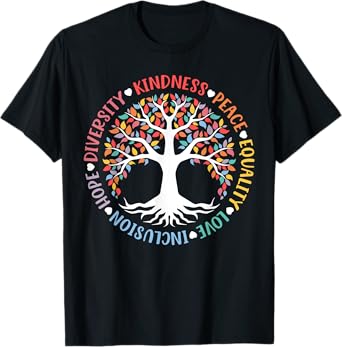 World Peace Supporter Retro Women Men Apparel Kindness Peace Equality Love Inclusion Hope Diversity Retro T-Shirt