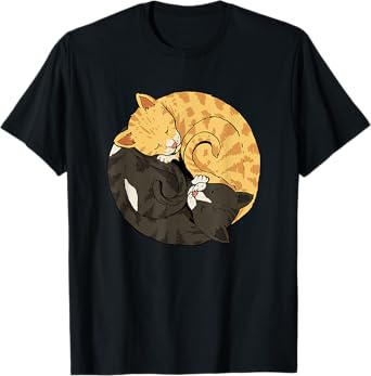Yin and Yang Cats Yoga Zen Cats Ying Yang Meditation T-shirt Men Women Girls Kids T-Shirt
