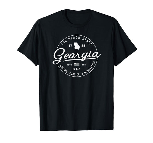 Georgia T-Shirt, US State Travel Vacation Shirts GA USA Tees T-Shirt