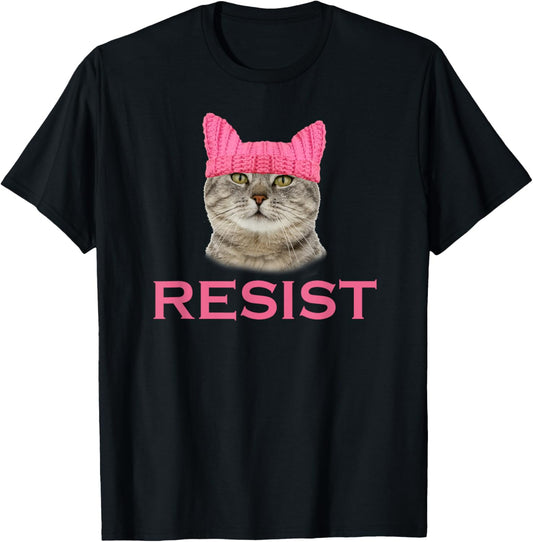 Resist Persist Protest March Cat Hat T-Shirt