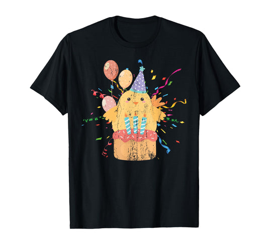 Cute Chicken Birthday Cake Kids Anniversary Party Birthday T-Shirt