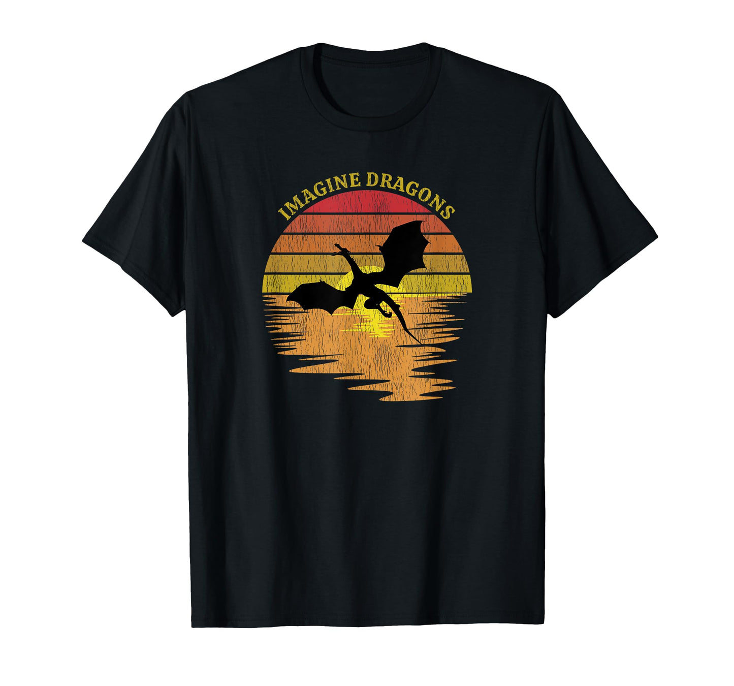 Imagine Magical and Mythical Fantasy Dragons In Sunset T-Shirt
