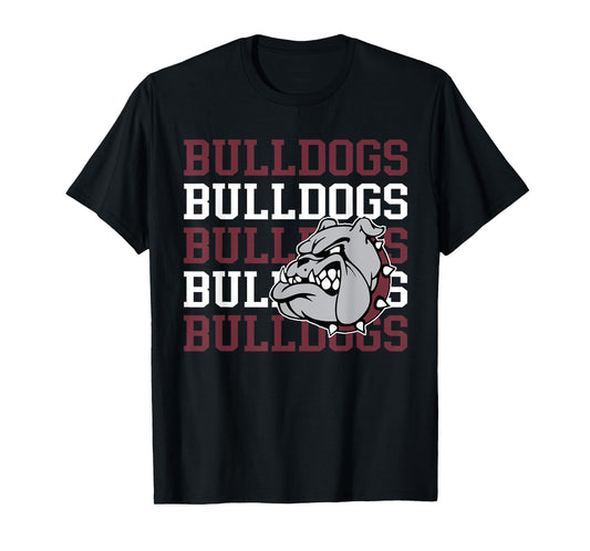 Maroon Bulldogs School Spirit Bulldog Mascot Teacher Bulldog T-Shirt