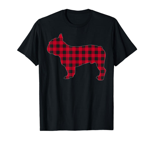 Red Plaid French Bulldog Dog Lover Matching Christmas Pajama T-Shirt