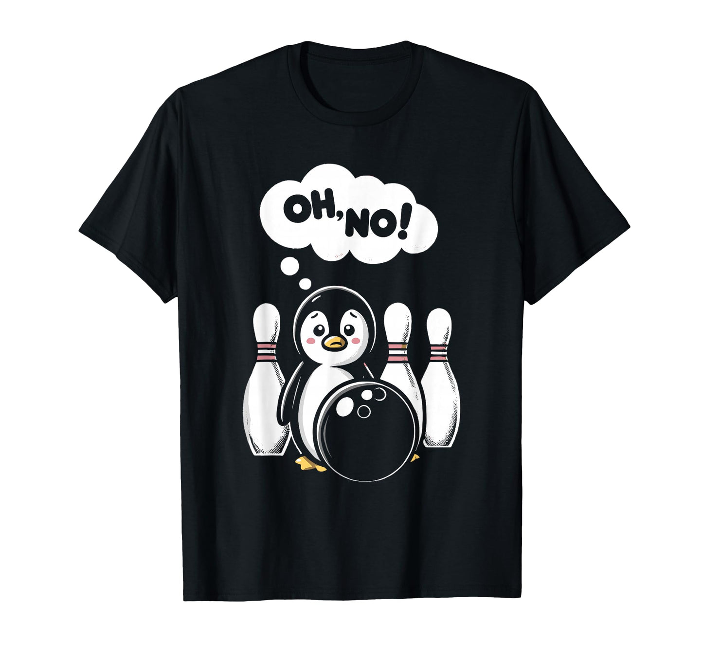 Funny Penguin Bowling Pin Bowler Bowling Player Coach T-Shirt