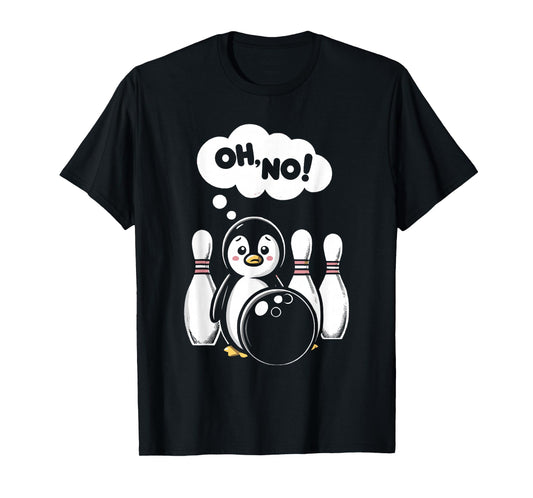 Funny Penguin Bowling Pin Bowler Bowling Player Coach T-Shirt
