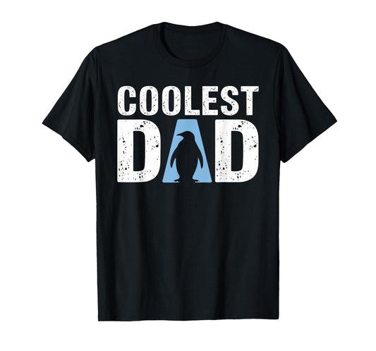 Penguin Coolest Dad Father's Day Funny Daddy Family Matching T-Shirt
