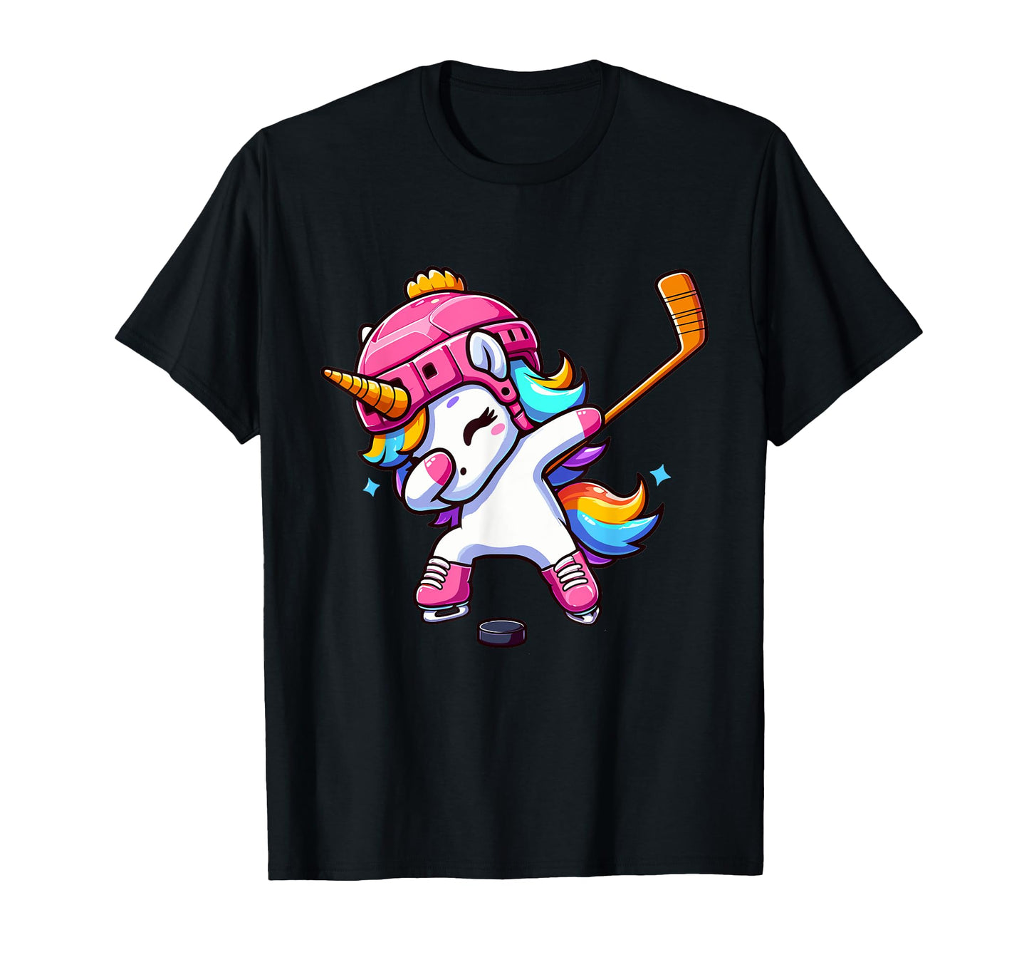 Cute Dabbing Unicorn Ice Hockey Girl Funny Ice Hockey T-Shirt