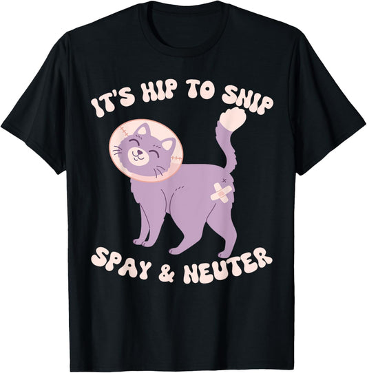 Cute funny women spay neuter awareness pet dog cat shelter T-Shirt