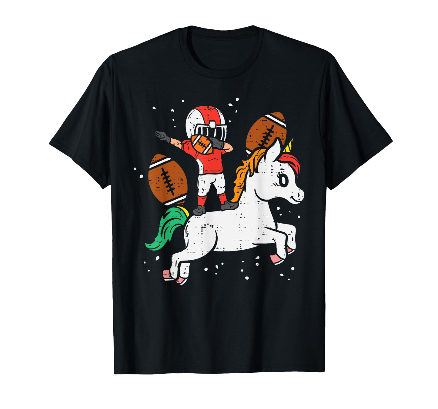 American Football Player Dab Unicorn Cute Sports Girls Kids T-Shirt