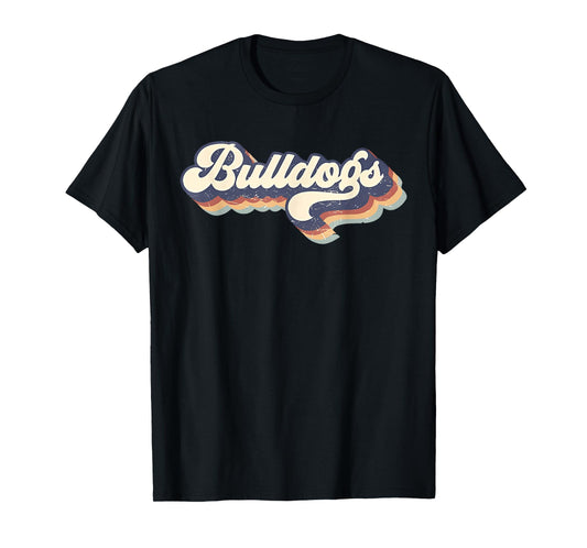 Bulldogs Mascot Retro Back to School Team Spirit T-Shirt
