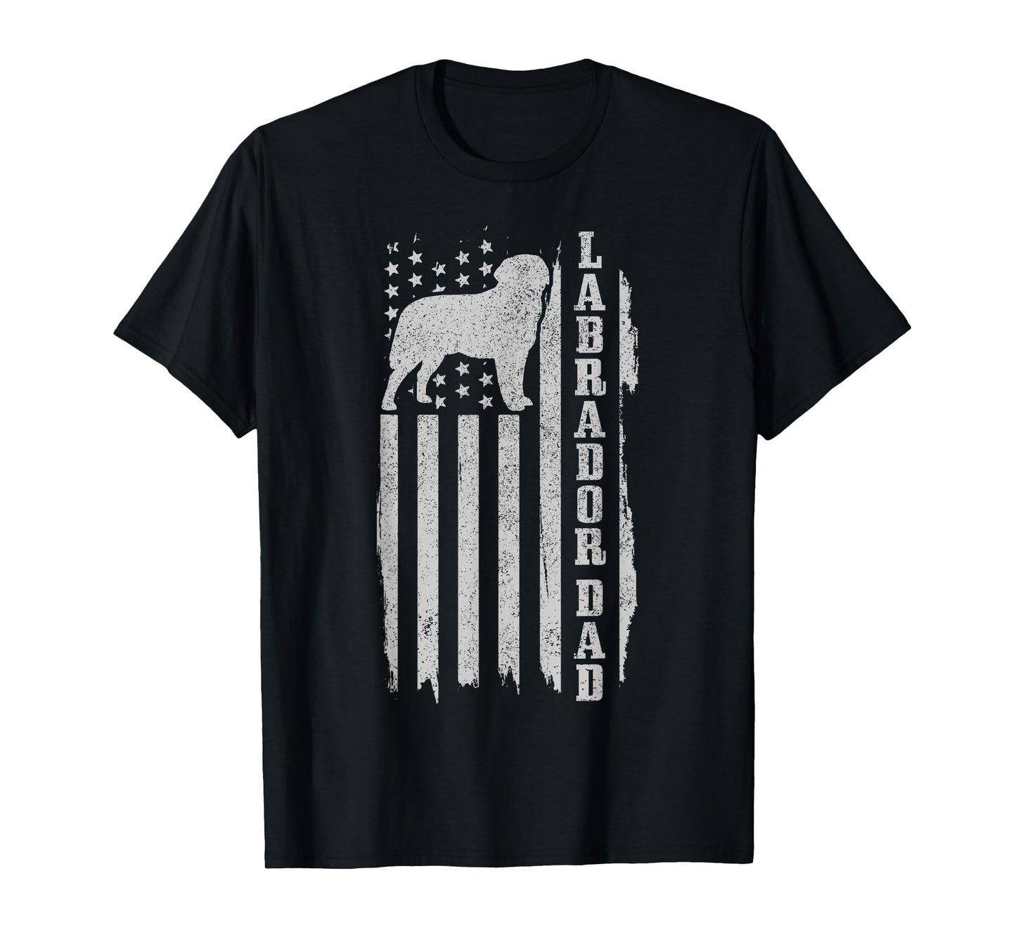 Labrador Dad Vintage American Flag T-Shirt