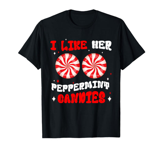 Couples Matching Christmas I Like Her Peppermint Candies T-Shirt