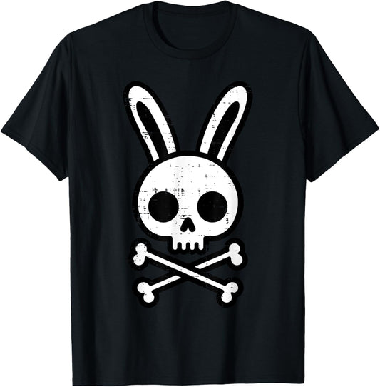 Easter Bunny Skull Cross Bones Rabbit Goth Men Boys Kids T-Shirt