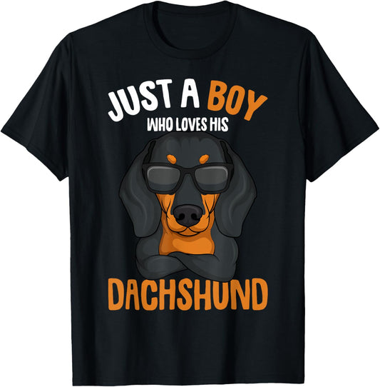 Just a Boy who loves his Dachshund Weiner Dog Kids Boys T-Shirt