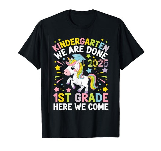 Kindergarten Graduation 2025 Cute Unicorn T-Shirt