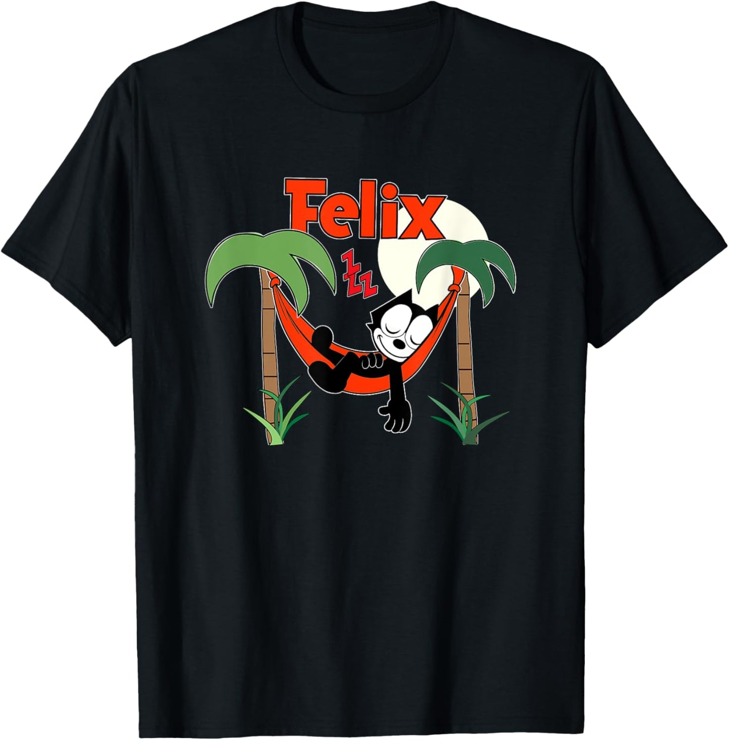 Felix Cat Naps in Hammock Vintage Cartoon Retro Graphic Tee T-Shirt