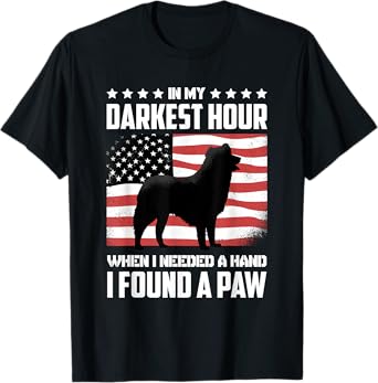 Dog Lover Accessories for Dog Owner In My Darkest Hour When I Needed A Hand I Found A Paw Unisex-Adults T-Shirt Black Small