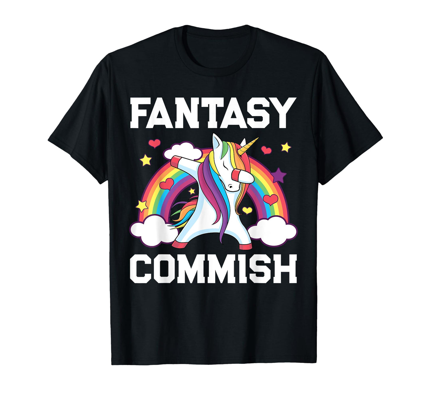 Fantasy Football Commish Funny Dabbing Unicorn Draft Champ T-Shirt