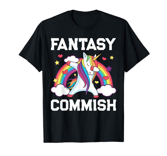 Fantasy Football Commish Funny Dabbing Unicorn Draft Champ T-Shirt