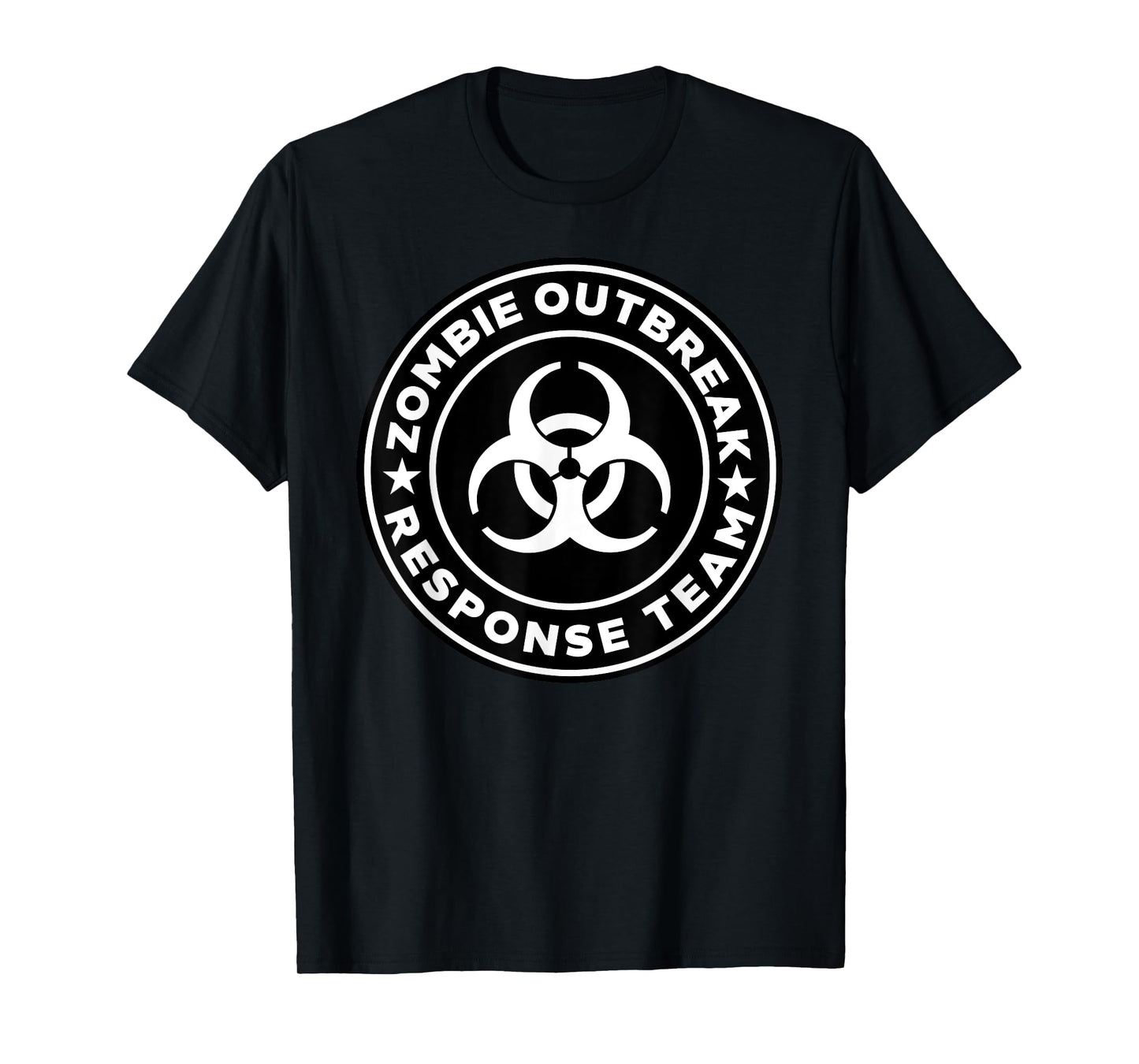 Miftees Halloween Tees Zombie Outbreak Response Team T-Shirt - Men's Black Halloween Zombie T-Shirt - Adult Unisex T-Shirt - Classic Fit Crew Neck Short Sleeve - S