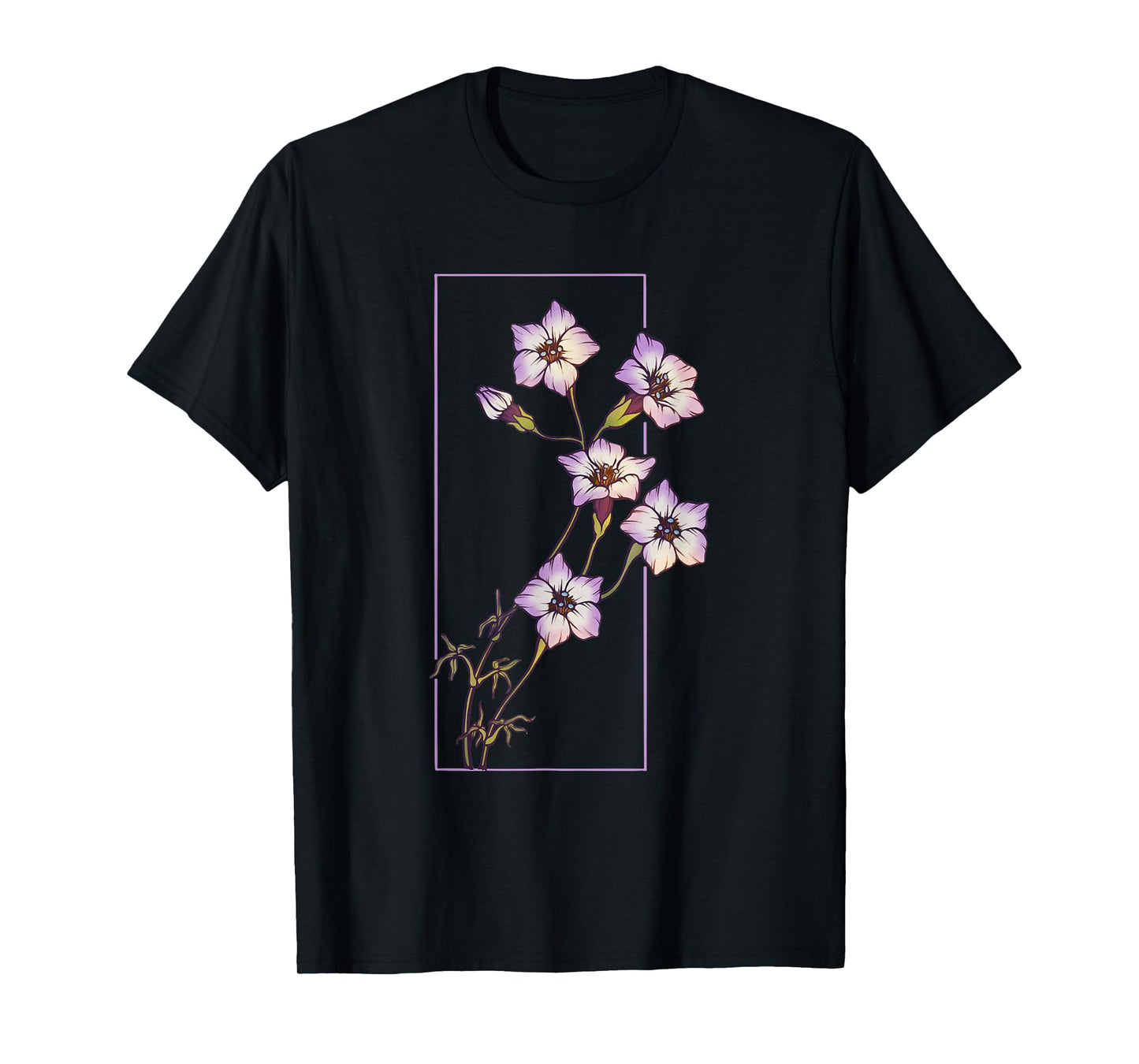 Floral Flower Bird's Eyes Gilia Tricolor Wildflower T-Shirt