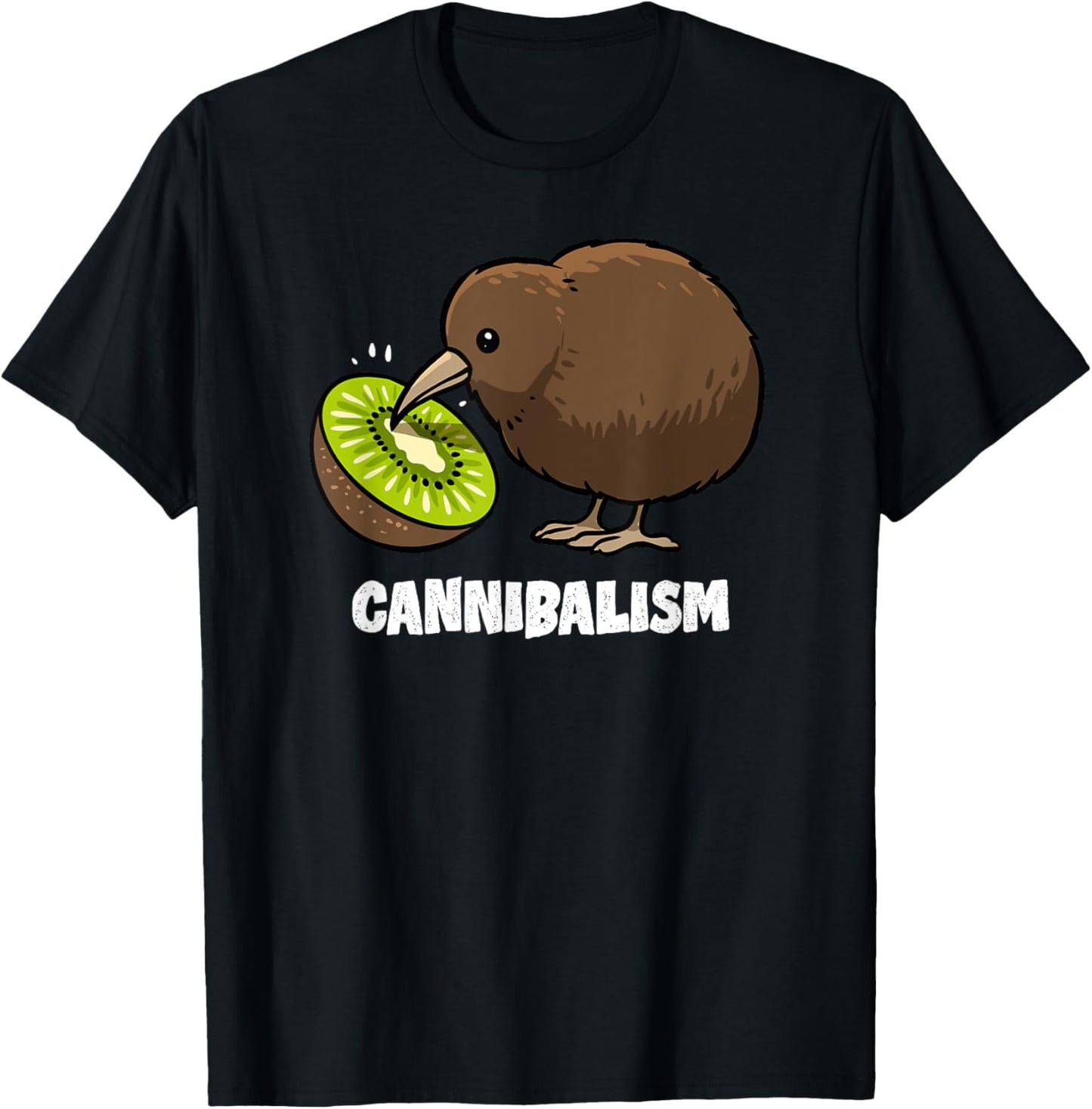 Kiwi Cannibalism Funny Kiwi Bird Joke Cannibalistic Pun Bird T-Shirt