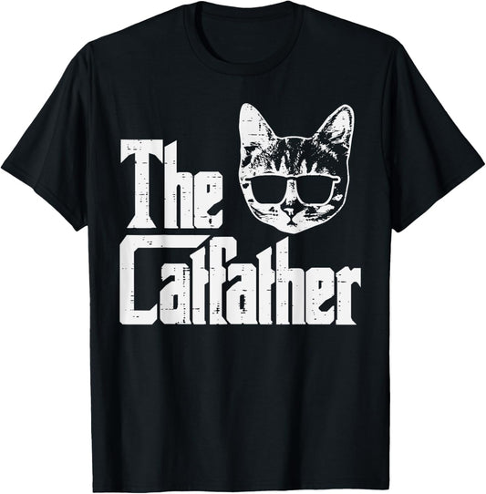 The Catfather Funny Cat Dad Fathers Day Movie Pun Papa Men T-Shirt