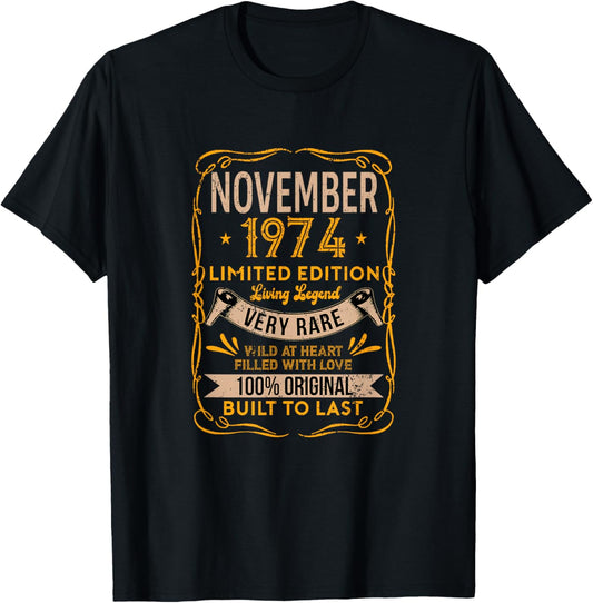November 1974 Living Legend Very Rare Birthday Classic T-Shirt
