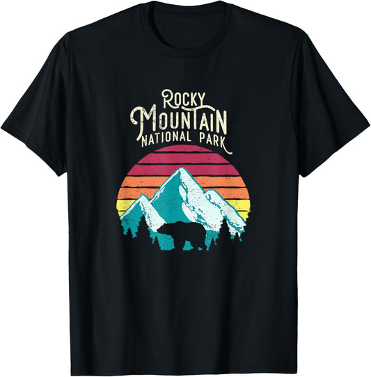 Retro Rocky Mountain National Park Colorado Bear T-Shirt T-Shirt