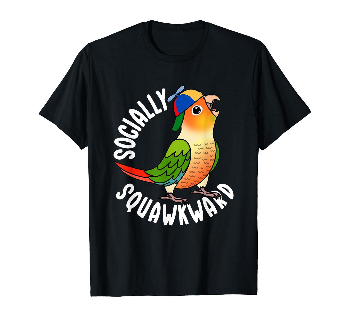Socially Squawkward Parrot I Green Cheek Pineapple Conure T-Shirt