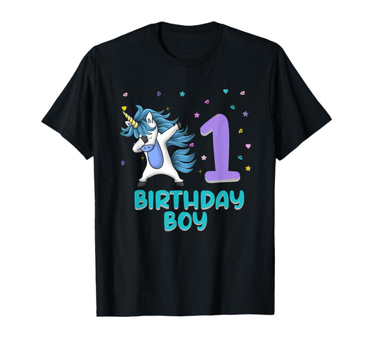 Unicorn 1st Birthday Boy Gift Love Funny Bday 1 Years Old T-Shirt