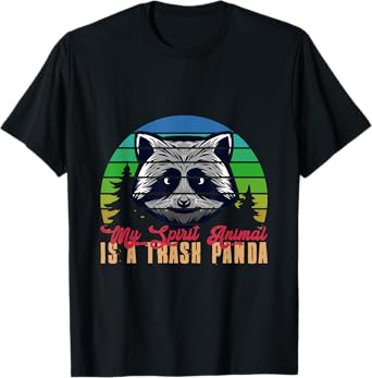 My Spirit Animal Is A Trash Panda Retro Racoon T-Shirt