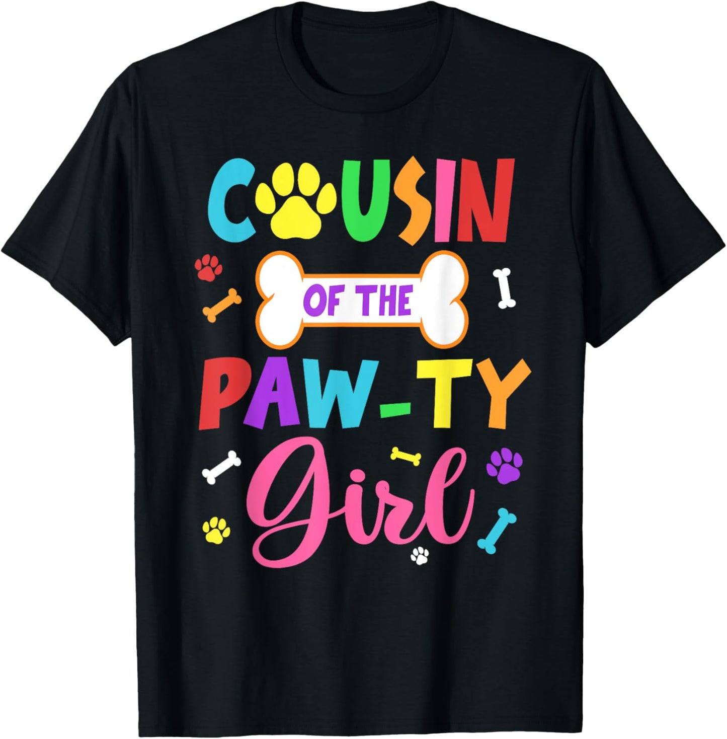 Cousin Of The Paw-ty Girl Birthday Family Matching Party T-Shirt