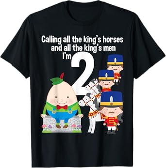 Toddler Kids Humpty Dumpty 2nd Birthday Party Nursery Song T-Shirt