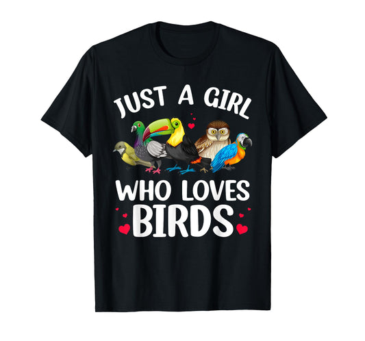 Funny Bird Lover Art For Girls Women Kids Bird Animal Lovers T-Shirt