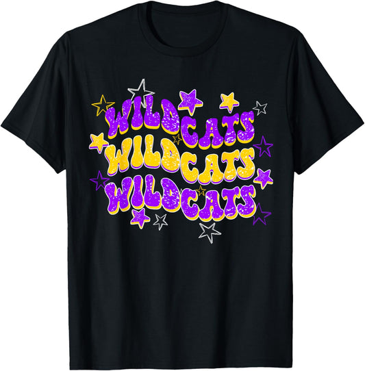Wildcats Wildcat School Spirit Spirit Wear Purple and Gold T-Shirt