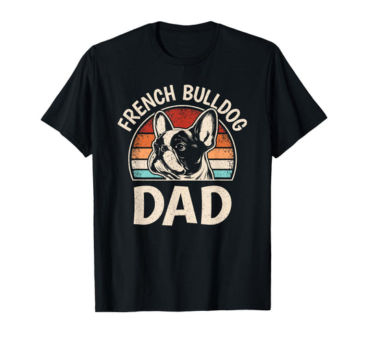 French Bulldog Dad Funny Frenchie Dog Lover Retro Men T-Shirt