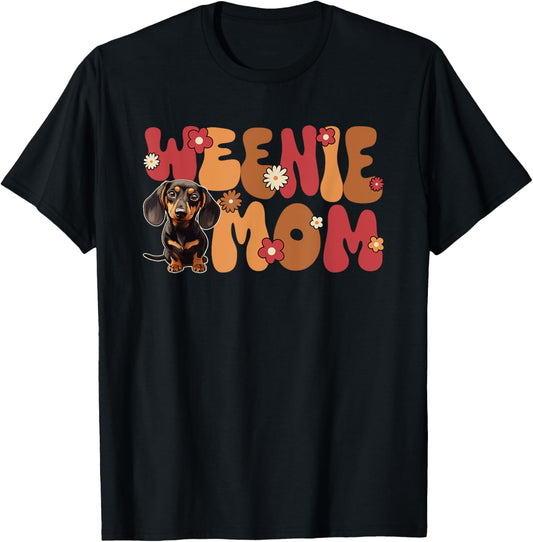 Dachshund Groovy World's Best Weenie Mom T-Shirt