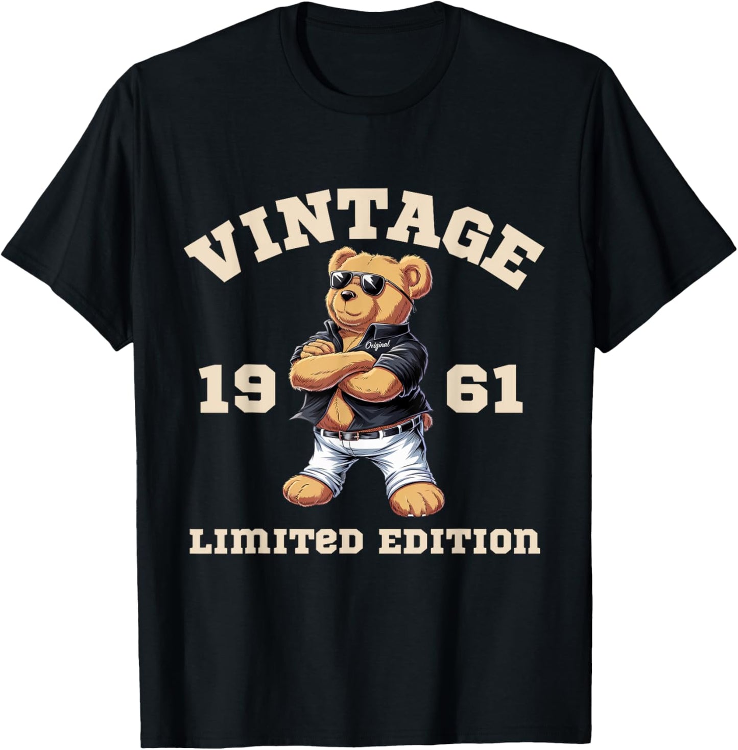 Mens Vintage 64th Birthday 1961 Born Teddy Bear T-Shirt