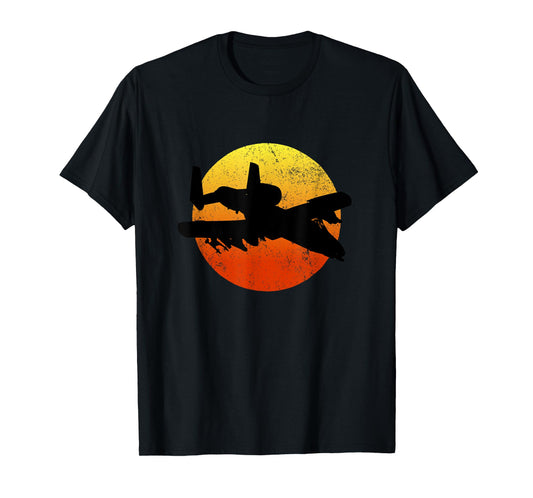 A-10 Warthog Silhouette Sunset Thunderbird Tank Buster A10 T-Shirt