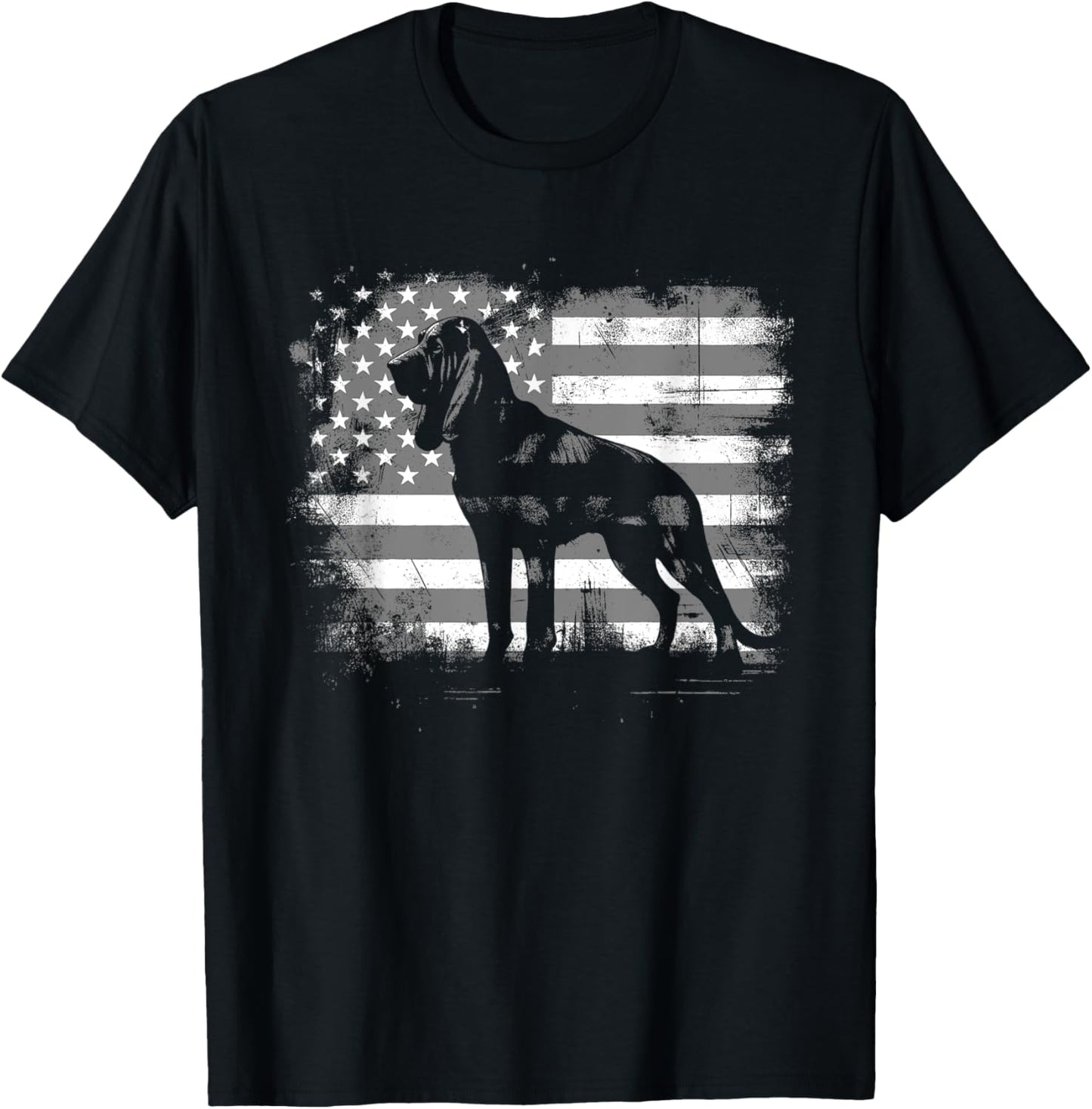 Bloodhound American Flag - Patriotic USA Dog Lover T-Shirt