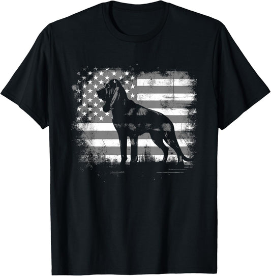 Bloodhound American Flag - Patriotic USA Dog Lover T-Shirt