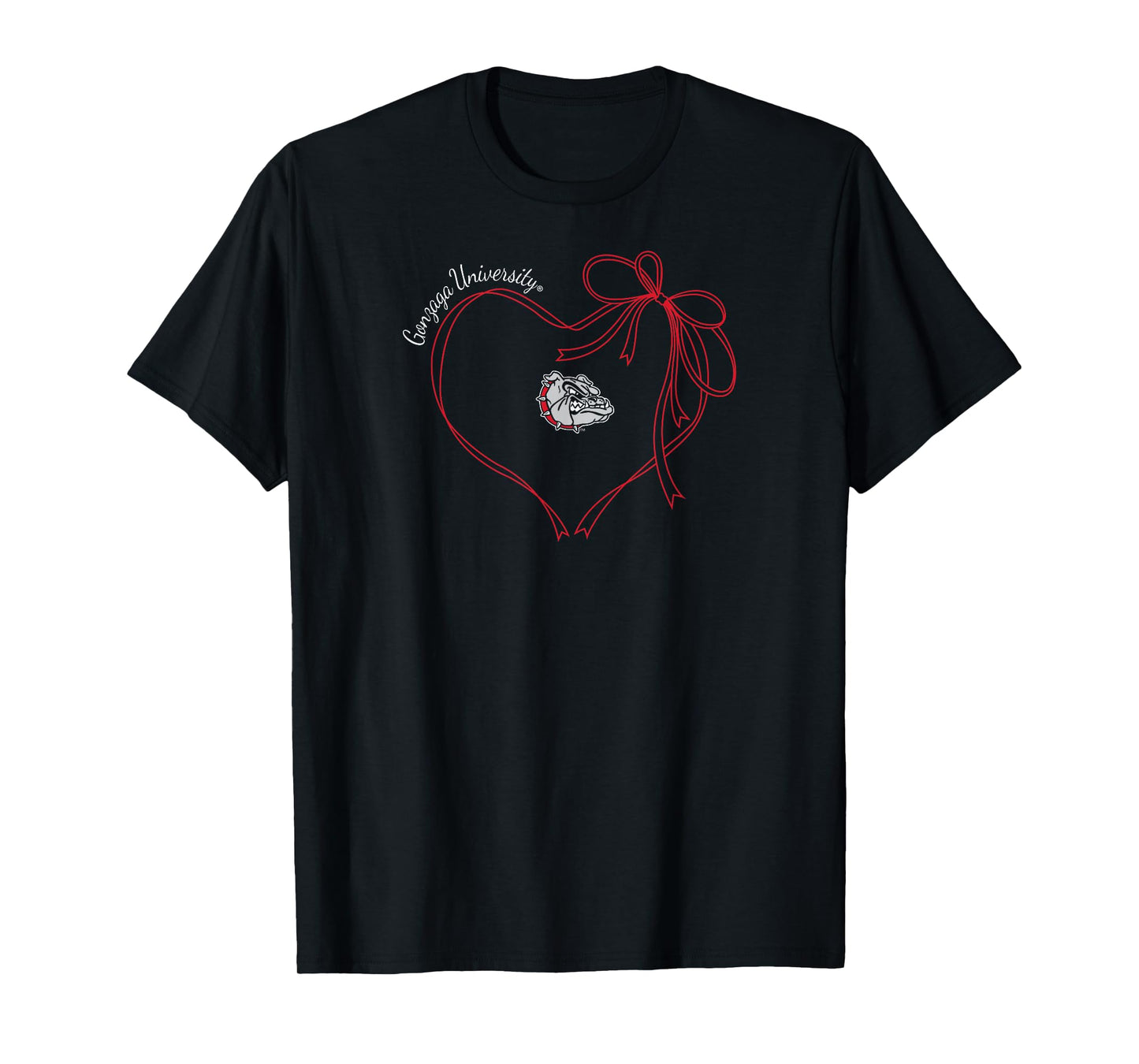 Gonzaga Bulldogs Bow Heart Navy Officially Licensed T-Shirt