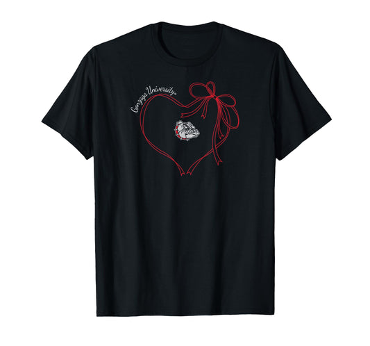 Gonzaga Bulldogs Bow Heart Navy Officially Licensed T-Shirt