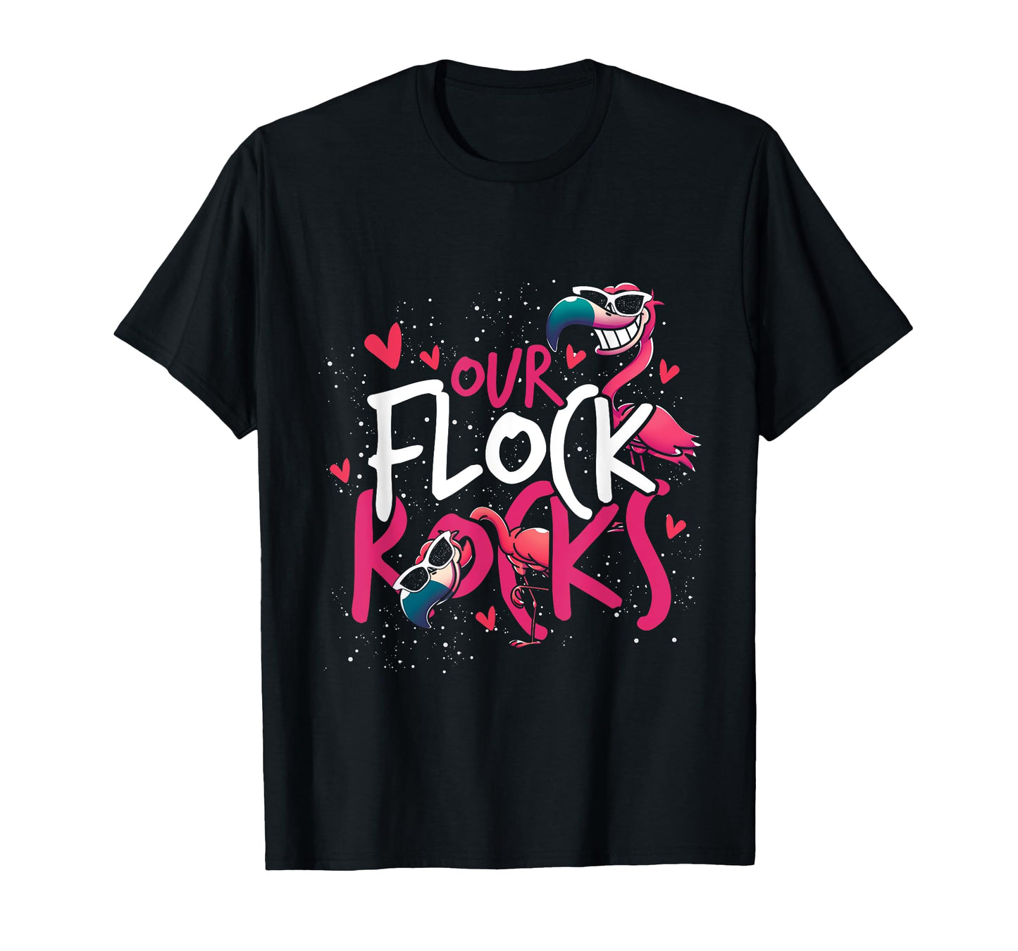 Our Flock Rocks Flamingo T-Shirt