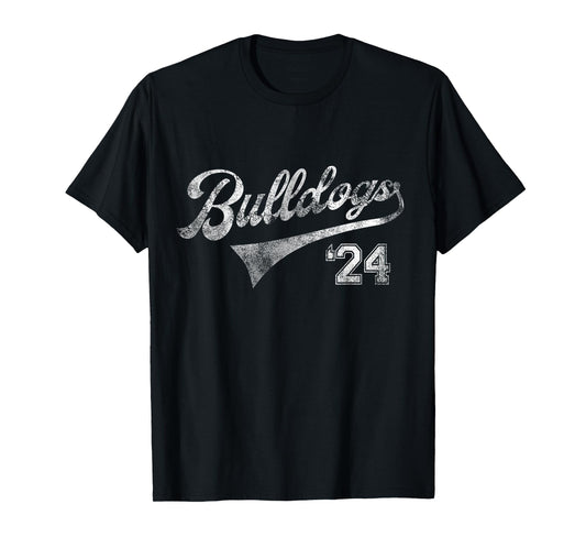 Bulldogs 2024 School Sports Fan Team Spirit Mascot Vintage T-Shirt